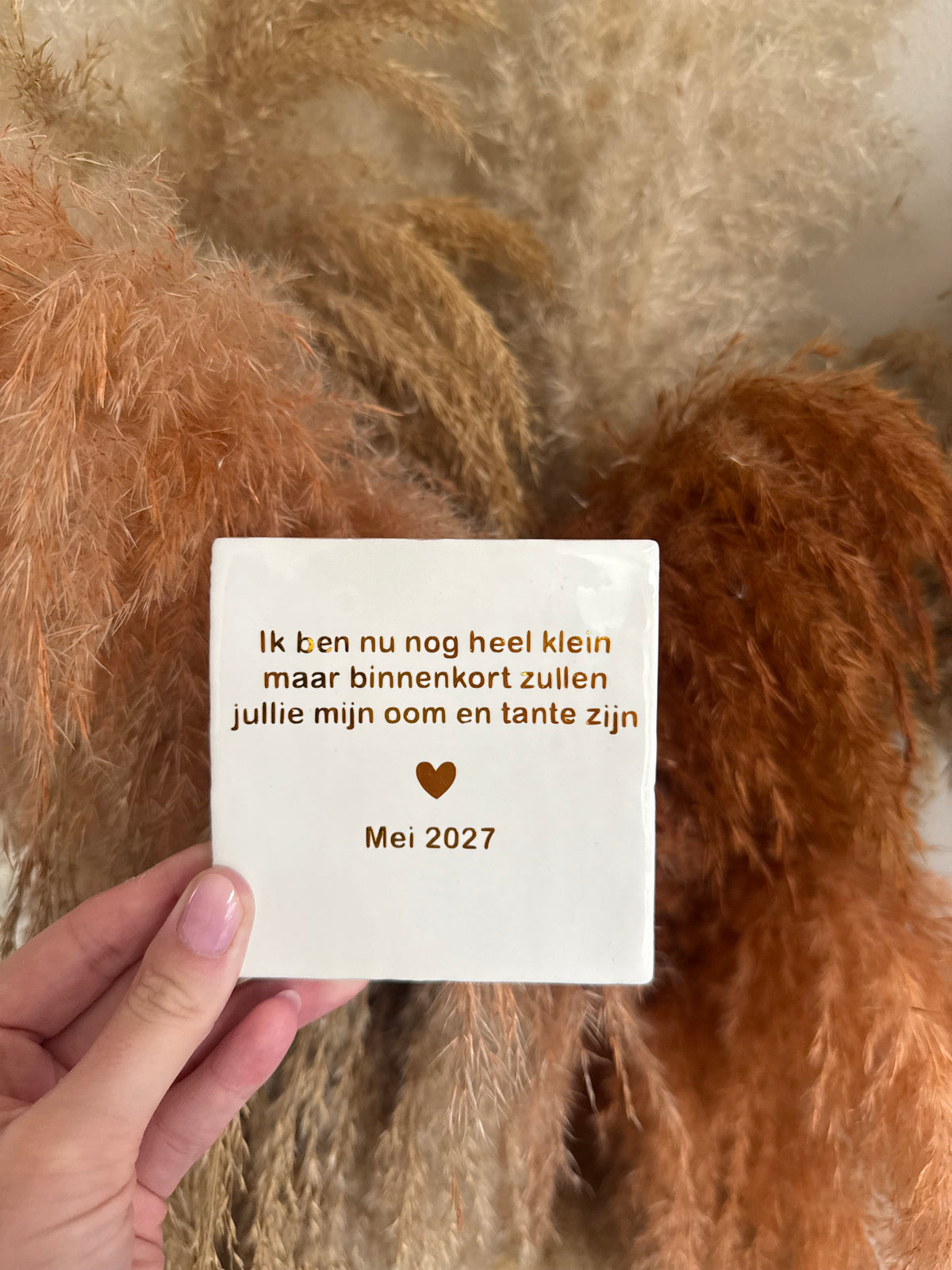 Tegeltje opa en oma worden + datum