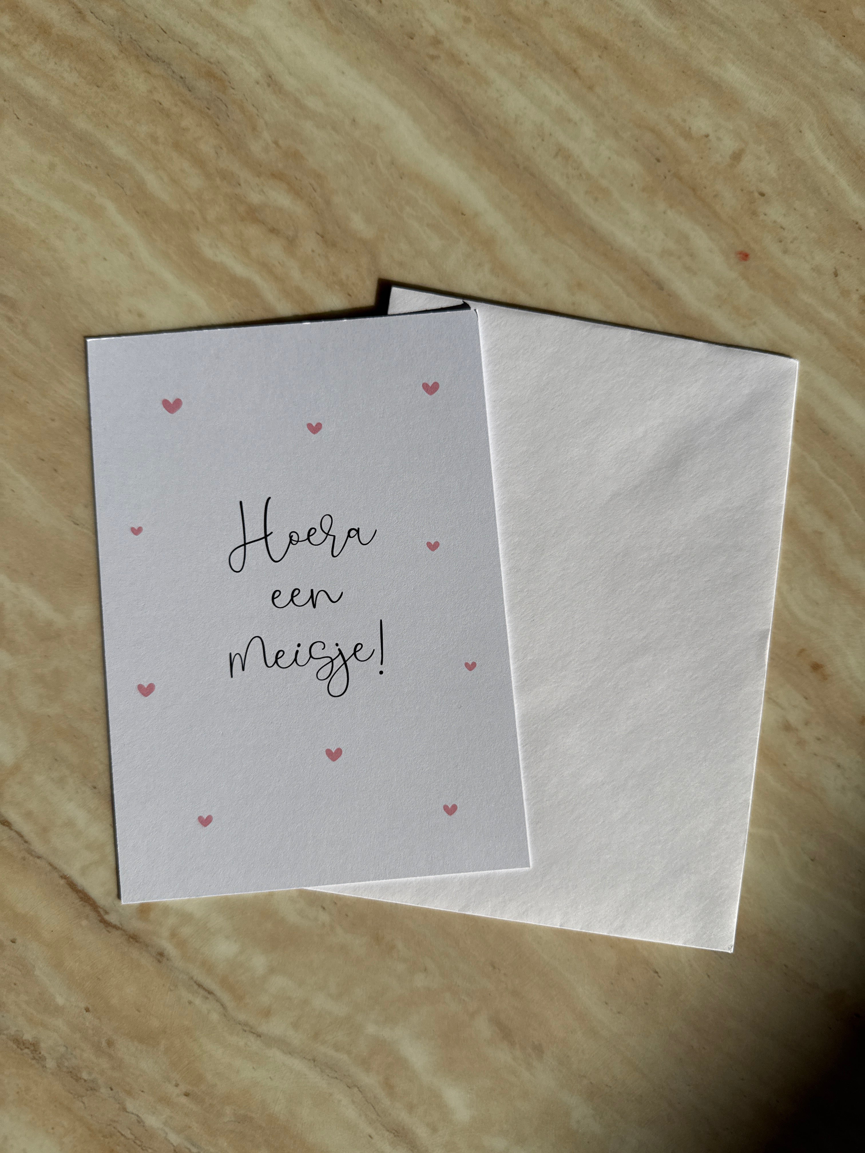 Wenskaart hoera een meisje
